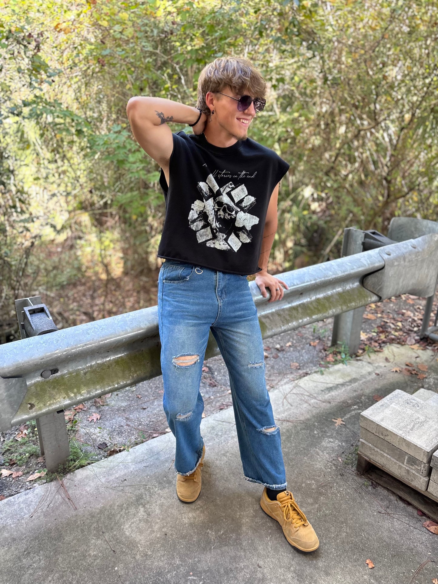 "Rebirth" Hand-Distressed Denim (Blue)