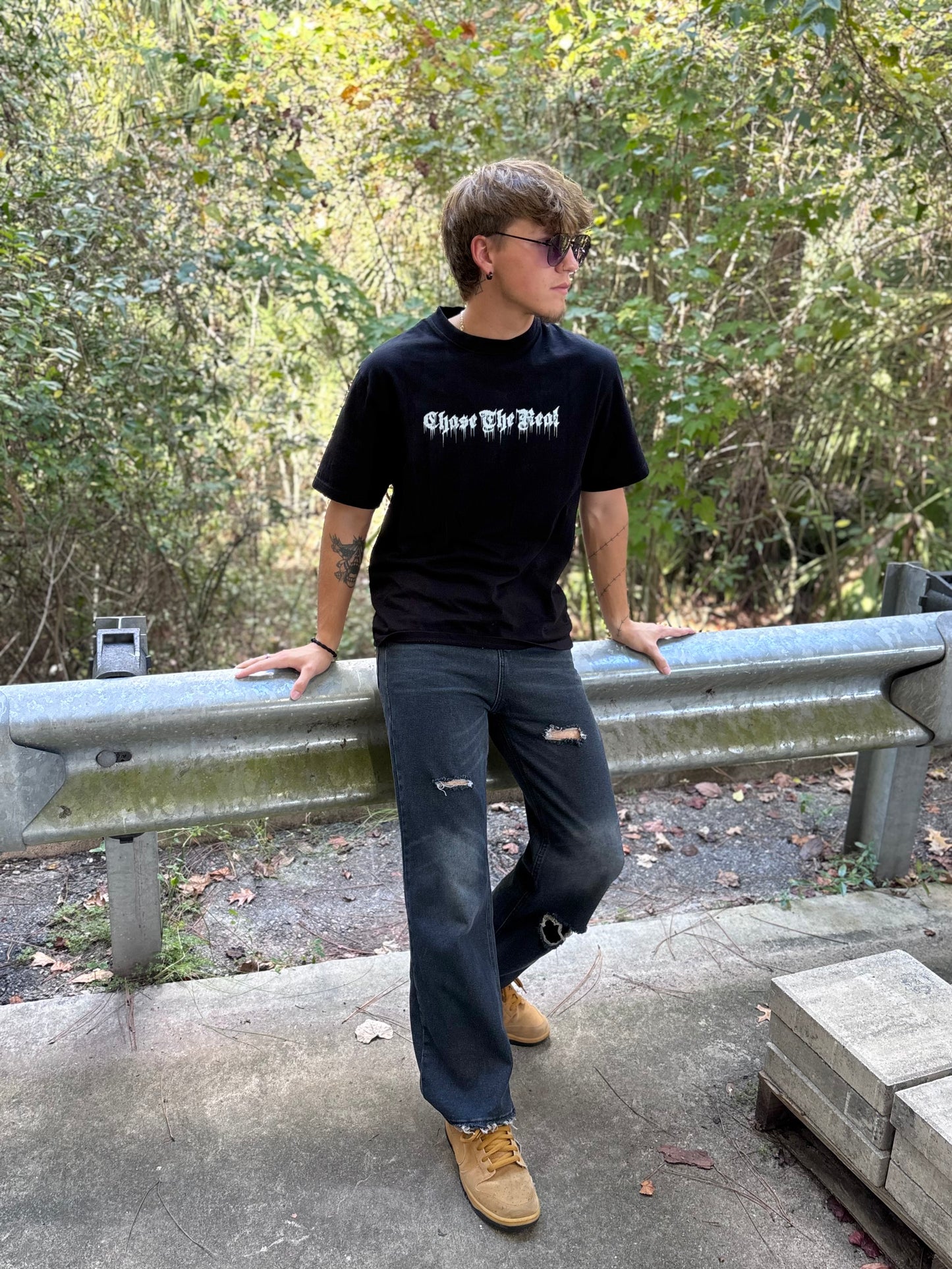 "Rebirth" Hand-Distressed Denim (Black)