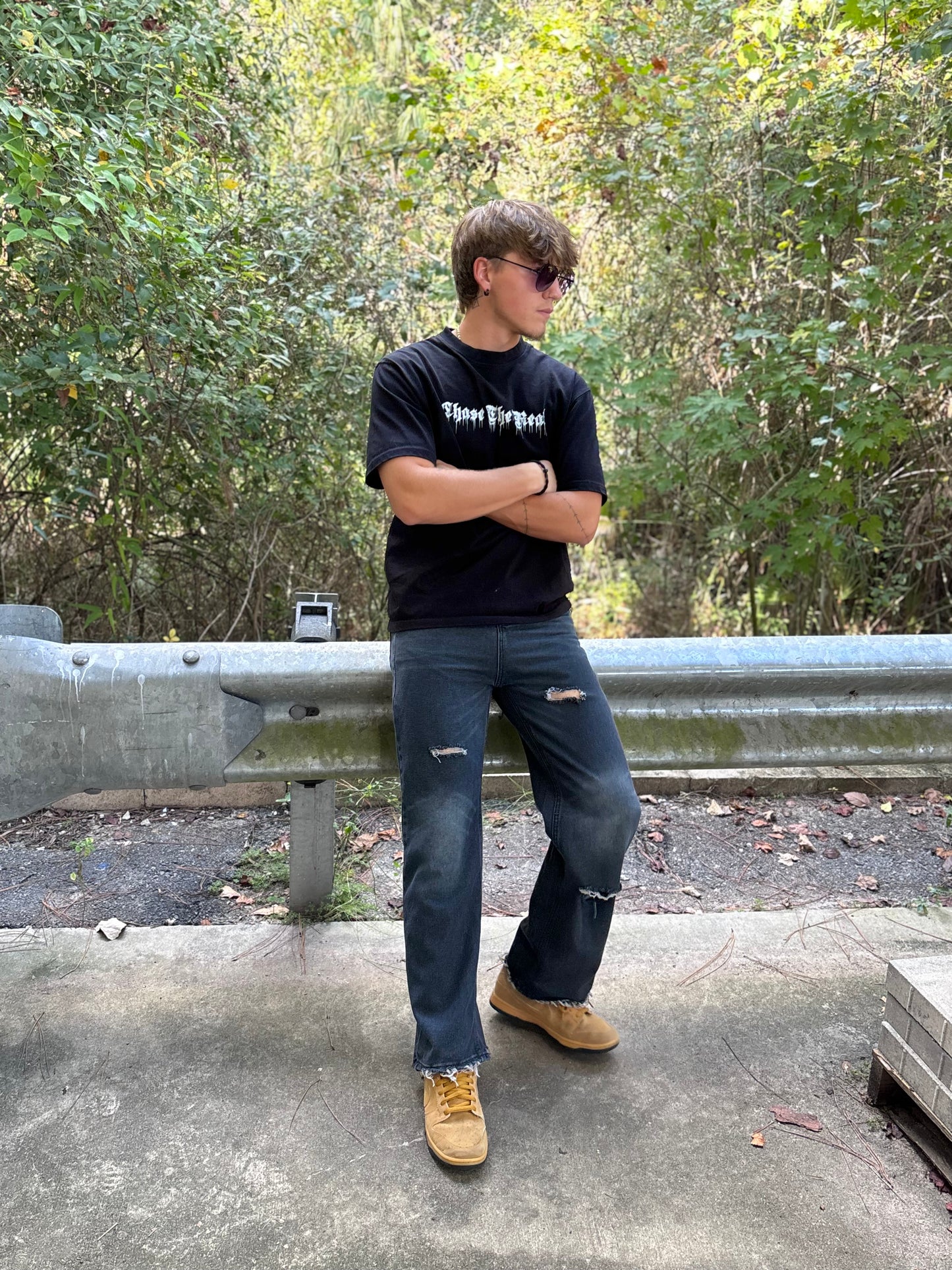 "Rebirth" Hand-Distressed Denim (Black)