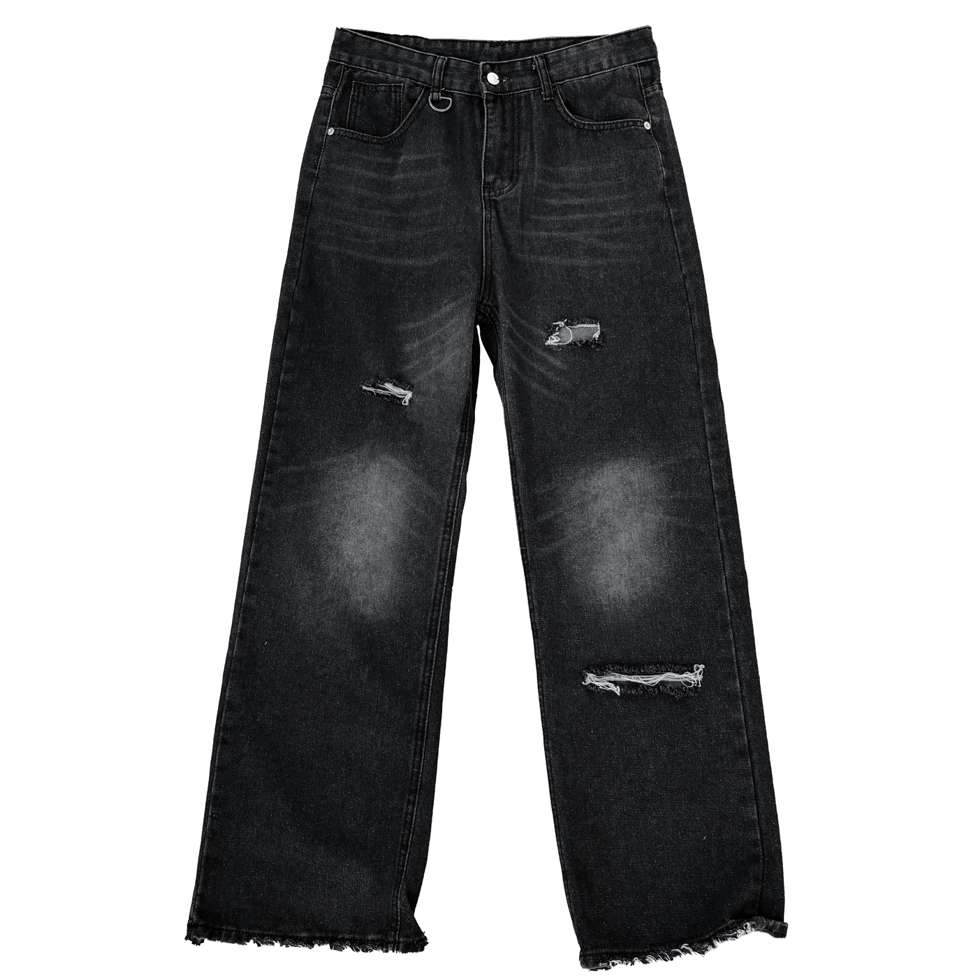 "Rebirth" Hand-Distressed Denim (Black)