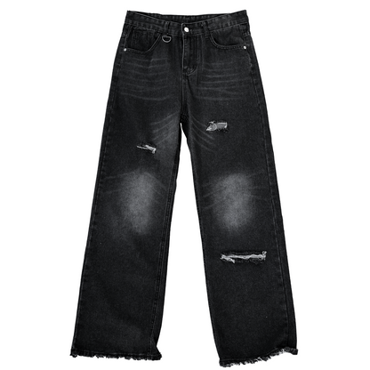 "Rebirth" Hand-Distressed Denim (Black)